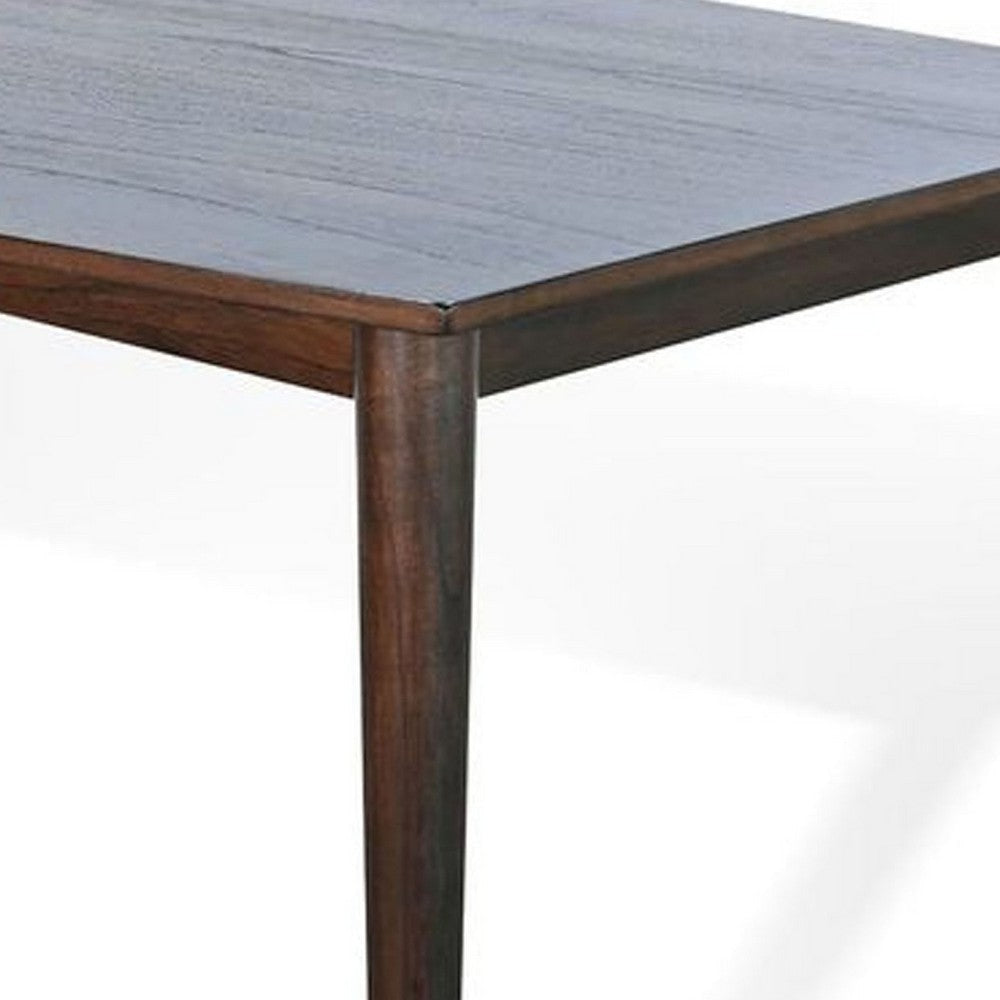 Amy Dining Table | 72’’ Curved Edge Top | Dark Brown Solid Mindi Wood