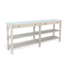 Meny Sofa Console Table | 71" w Shelves | Light Gray Solid Wood