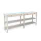 Meny Sofa Console Table | 71" w Shelves | Light Gray Solid Wood