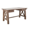 Anva Writing Desk | 58" w Power Plug | Natural Brown Solid Mahogany