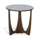Natra Side End Table | 26" Round | Cutout Base | Dark Brown Solid Wood