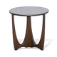 Natra Side End Table | 26’’ Round | Cutout Base | Dark Brown Solid Wood BM340380