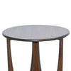 Natra Side End Table | 26’’ Round | Cutout Base | Dark Brown Solid Wood BM340380