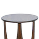 Natra Side End Table | 26’’ Round | Cutout Base | Dark Brown Solid Wood BM340380