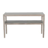 Fela Sofa Console Table | 48’’ Top w Shelf | Natural Brown Solid Wood BM340381