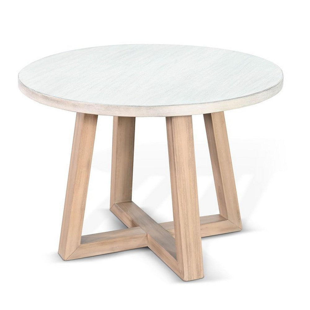 Dilly Side End Table | Cross Pedestal Base | Light Gray | 28’’ Solid Wood BM340383