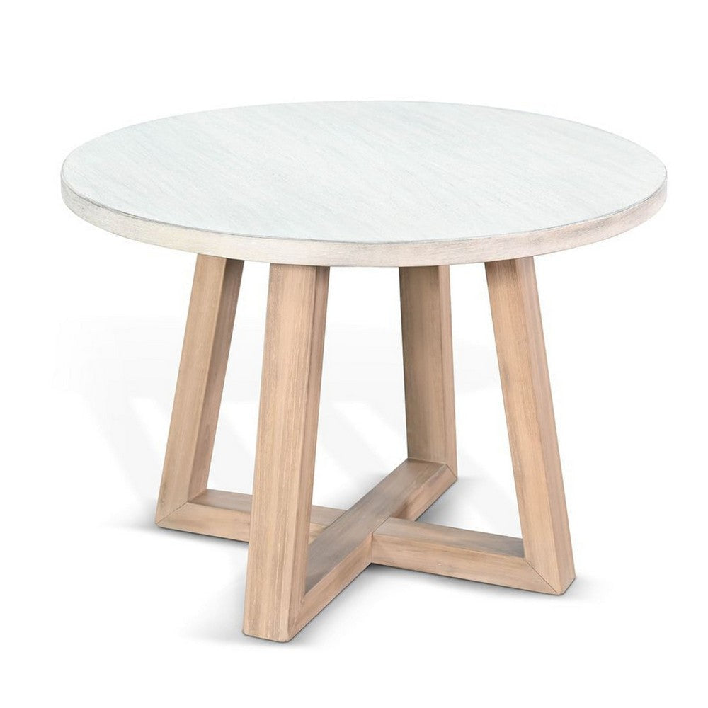 Dilly Side End Table | Cross Pedestal Base | Light Gray | 28" Solid Wood