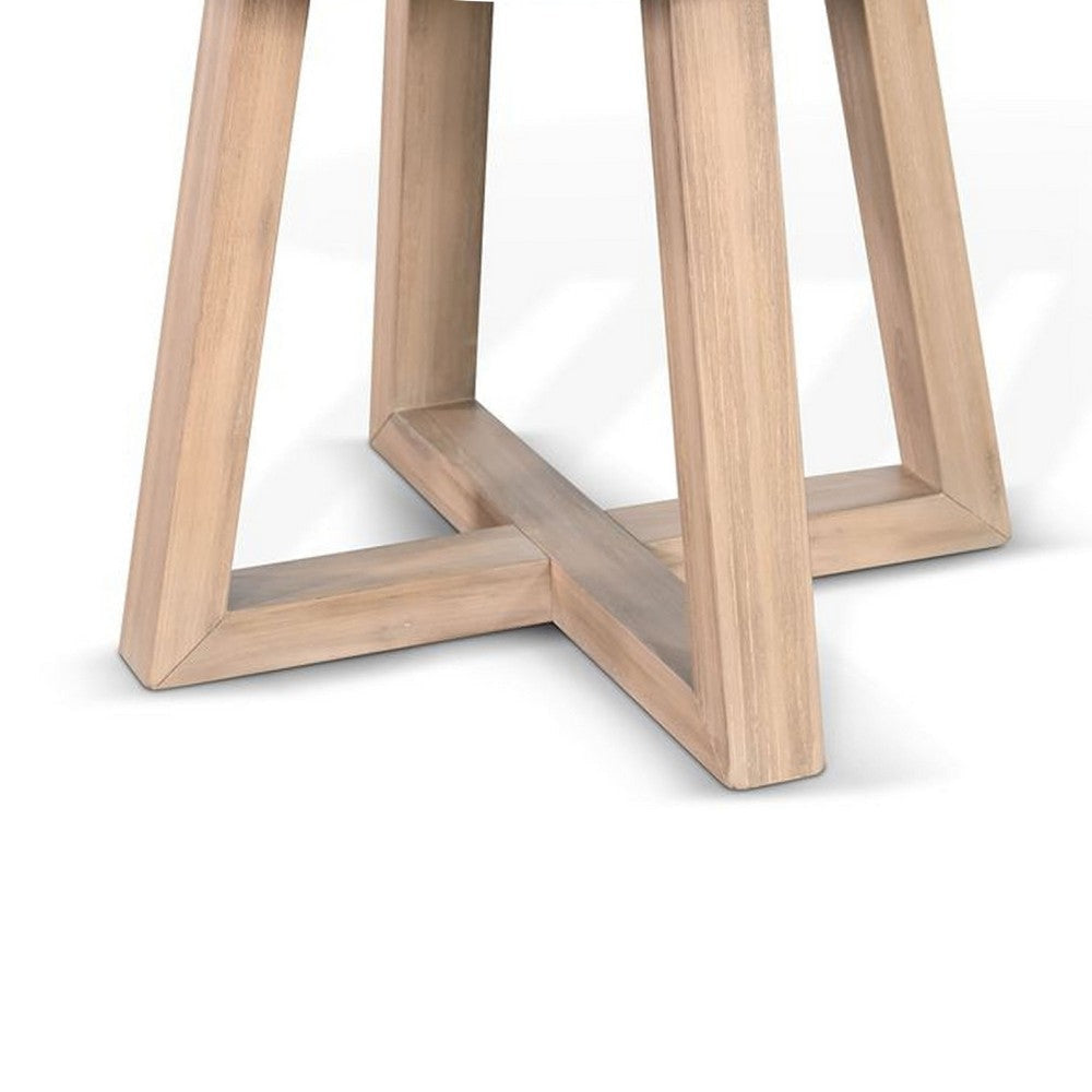 Dilly Side End Table | Cross Pedestal Base | Light Gray | 28’’ Solid Wood BM340383