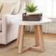 Dilly Side End Table | Cross Pedestal Base | Light Gray | 28" Solid Wood