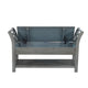 Demi 48’’ Storage Bench | Lower Shelf | Rustic Blue Solid Wood BM340385