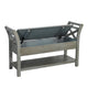 Demi 48’’ Storage Bench | Lower Shelf | Rustic Blue Solid Wood BM340385