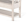 Demi 48’’ Storage Bench | Lower Shelf | Rustic White Solid Wood BM340386