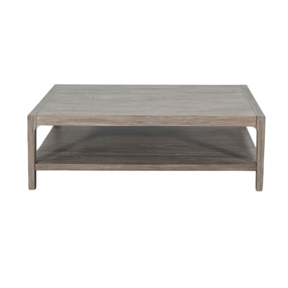 Fela Coffee Table | 52’’ Rectangular Top | Natural Brown Solid Wood BM340388