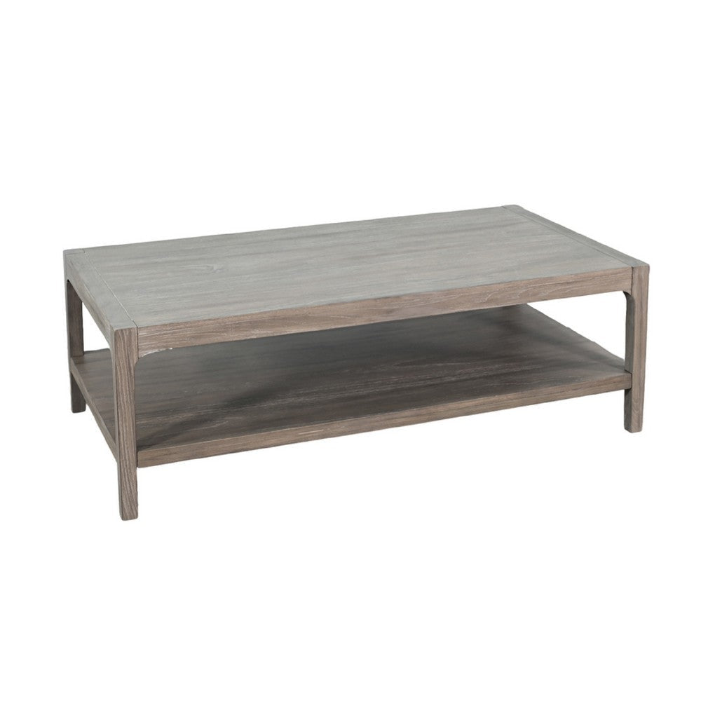 Fela Coffee Table | 52’’ Rectangular Top | Natural Brown Solid Wood BM340388