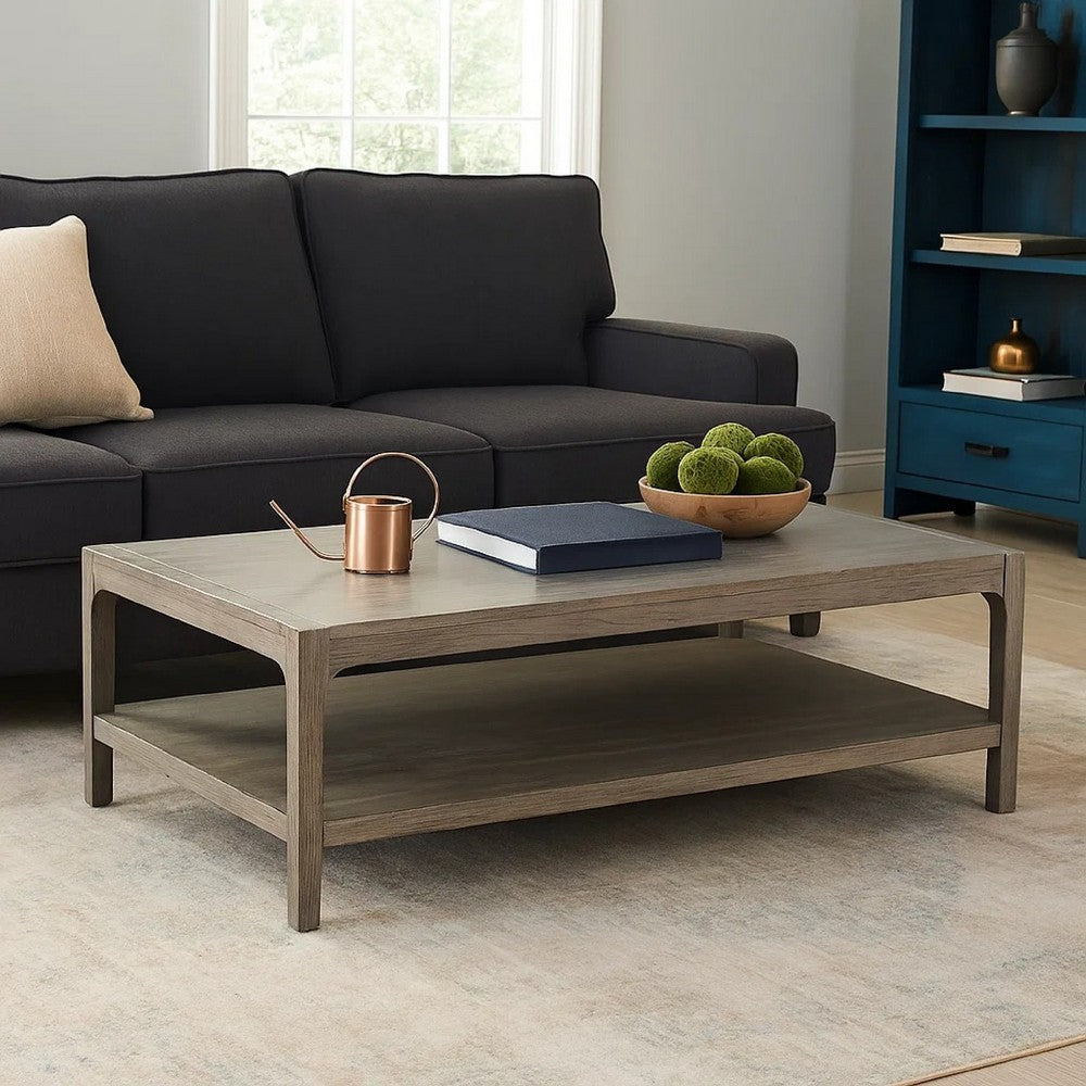 Fela Coffee Table | 52" Rectangular Top | Natural Brown Solid Wood