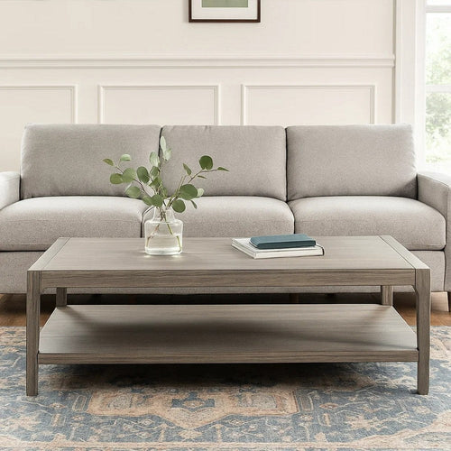 Fela Coffee Table | 52" Rectangular Top | Natural Brown Solid Wood