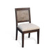 Zemi Dining Chair Set of 2 | Rattan Back | Beige | Dark Brown Solid Wood