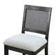 Zemi Dining Chair Set of 2 | Rattan Back | Beige Seat | Black Solid Wood