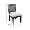 Zemi Dining Chair Set of 2 | Rattan Back | Beige Seat | Black Solid Wood