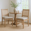 Zemi Dining Chair Set of 2 | Rattan | Beige | Natural Brown Solid Wood