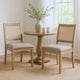 Zemi Dining Chair Set of 2 | Rattan | Beige | Natural Brown Solid Wood