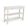 Pela Sofa Console Table | 42" Top | 2 Shelves | Light Gray Solid Wood