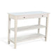 Pela Sofa Console Table | 42" Top | 2 Shelves | Light Gray Solid Wood