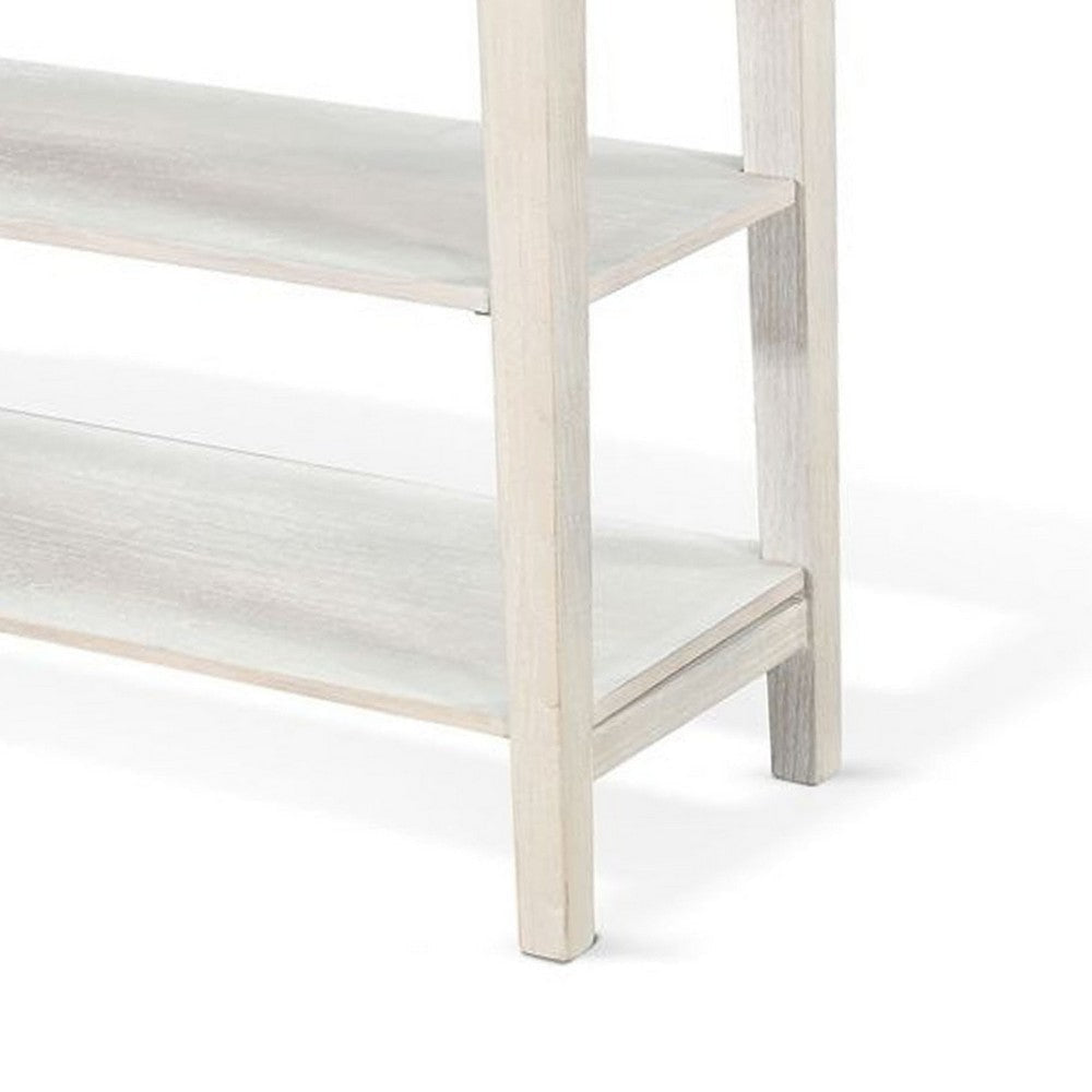 Pela Sofa Console Table | 42’’ Top | 2 Shelves | Light Gray Solid Wood BM340393