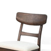 Amy Dining Chair Set of 2 | Curved Back | Beige | Dark Brown Solid Wood