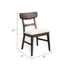 Amy Dining Chair Set of 2 | Curved Back | Beige | Dark Brown Solid Wood