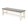 Dean Dining Bench | 52’’ Brown Plank Seat | White Solid Wood BM340397