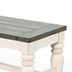 Dean Dining Bench | 52’’ Brown Plank Seat | White Solid Wood BM340397