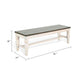 Dean Dining Bench | 52’’ Brown Plank Seat | White Solid Wood BM340397