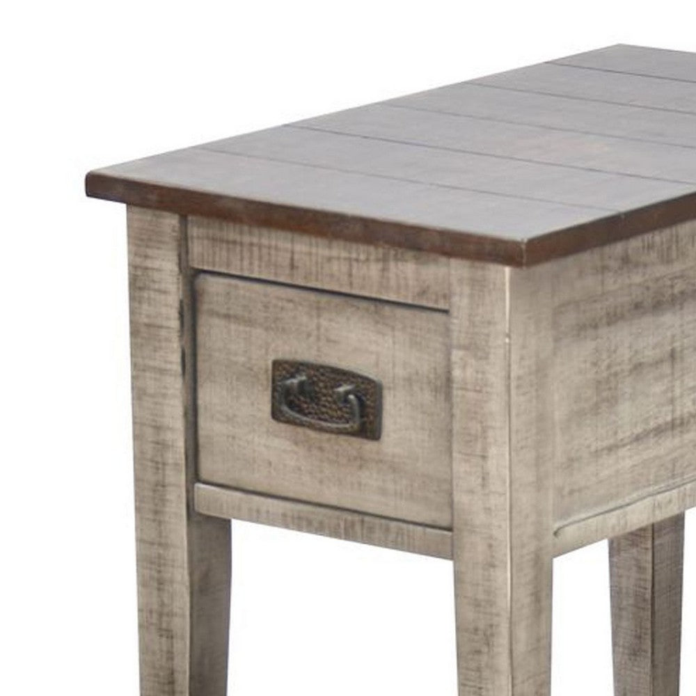 Camie Chair Side Table | 25" Top | Gray Solid Wood