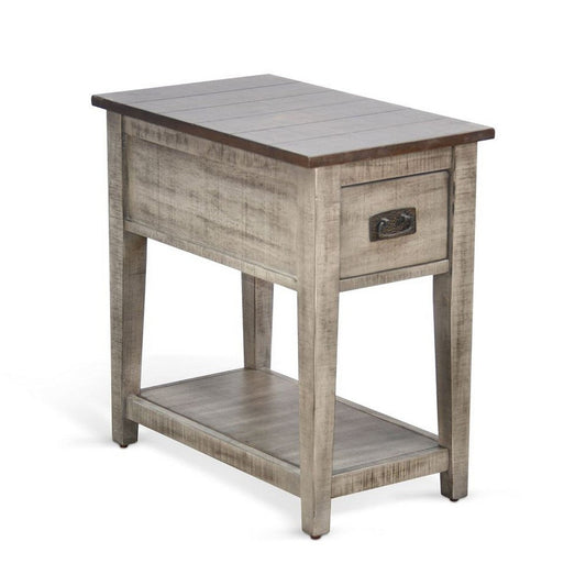 Camie Chair Side Table | 25" Top | Gray Solid Wood