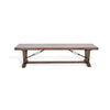 Yael Industrial Bench | Trestle Base | 70’’ Rustic Brown Solid Wood BM340399