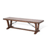 Yael Industrial Bench | Trestle Base | 70’’ Rustic Brown Solid Wood BM340399