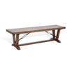 Yael Industrial Bench | Trestle Base | 70" Rustic Brown Solid Wood