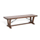 Yael Industrial Bench | Trestle Base | 70" Rustic Brown Solid Wood