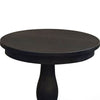 Meni Accent Table | 22’’ Round Top | Carved Pedestal | Black Solid Wood BM340401