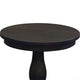 Meni Accent Table | 22’’ Round Top | Carved Pedestal | Black Solid Wood BM340401