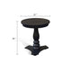Meni Accent Table | 22’’ Round Top | Carved Pedestal | Black Solid Wood BM340401