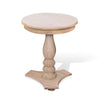 Meni Accent Table | 22’’ Round | Carved Base | Solid Wood Natural Brown BM340402