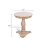 Meni Accent Table | 22’’ Round | Carved Base | Solid Wood Natural Brown BM340402