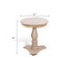 Meni Accent Table | 22’’ Round | Carved Base | Solid Wood Natural Brown BM340402