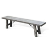 Zeka Industrial Bench | Plank Seat | 72’’ Rustic Gray Solid Wood BM340403