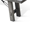 Zeka Industrial Bench | Plank Seat | 72’’ Rustic Gray Solid Wood BM340403