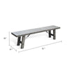 Zeka Industrial Bench | Plank Seat | 72’’ Rustic Gray Solid Wood BM340403