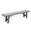 Zeka Industrial Bench | Plank Seat | 72" Rustic Gray Solid Wood
