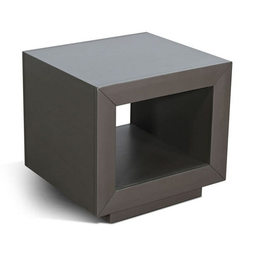 Side End Table | 23" Open Cube Frame | Solid Wood Urban Bronze